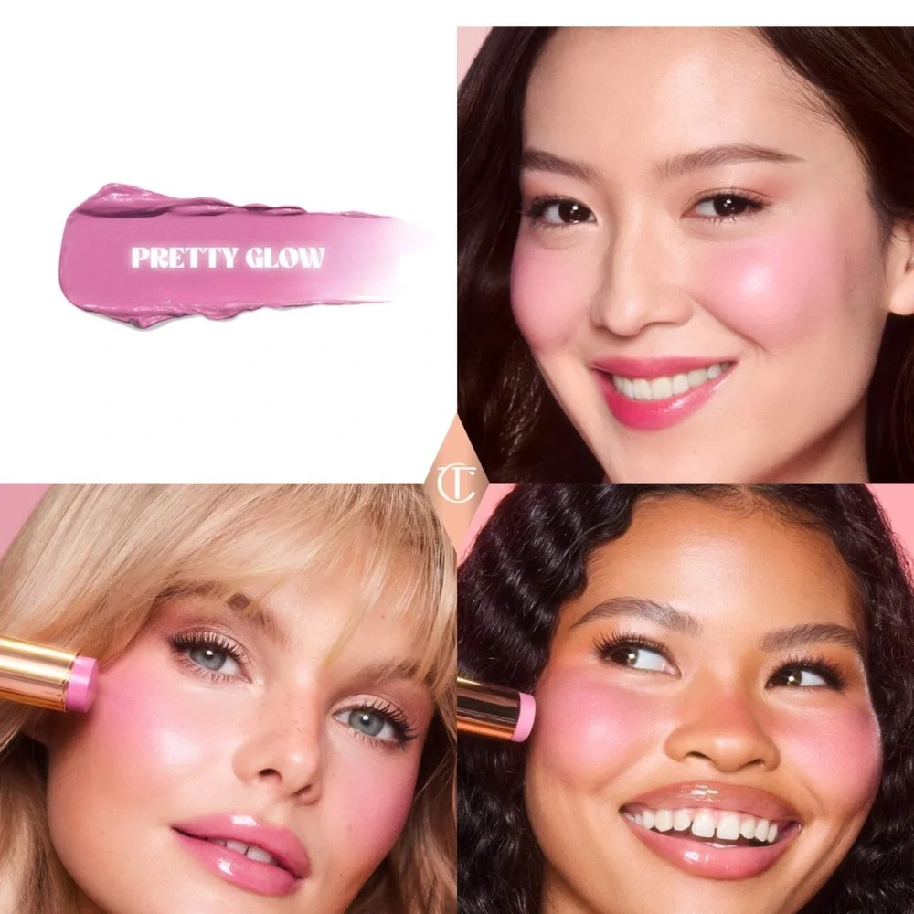 Charlotte Tilbury Unreal Lip & Cheek Glow Blush Stick in Shade Pretty Glow